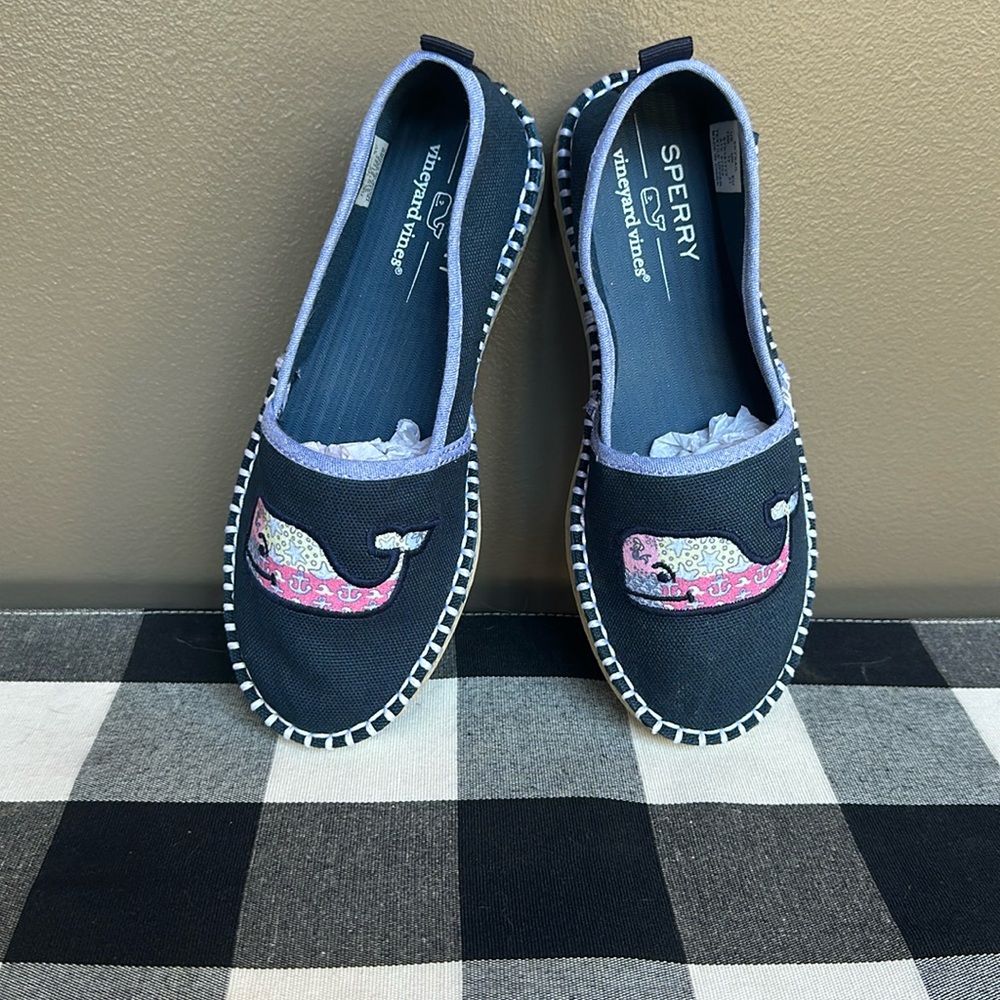 Vineyard Vines x Sperry SkySail Espadrille slip on shoes Girl’s 13